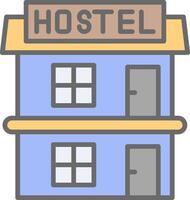 Hostal línea lleno ligero icono vector