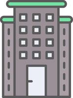 Skyscraper Line Filled Light Icon vector