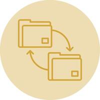 Folder Management Line Yellow Circle Icon vector