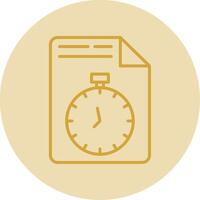 Document Line Yellow Circle Icon vector