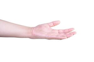 hand on isolated background clipping path photo