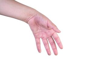 hand on isolated background clipping path photo