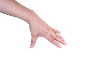 hand on isolated background clipping path photo