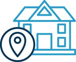 Location Line Blue Two Color Icon vector