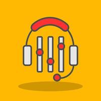 Headphones Filled Shadow Icon vector