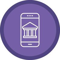 Mobile Banking Line Multi Circle Icon vector