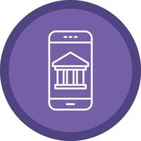 Mobile Banking Line Multi Circle Icon vector