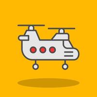 Helicopter Filled Shadow Icon vector