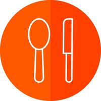 Cutlery Line Red Circle Icon vector