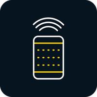 Remote Control Line Red Circle Icon vector