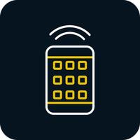 Remote Control Line Red Circle Icon vector