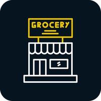 Grocery Store Line Red Circle Icon vector