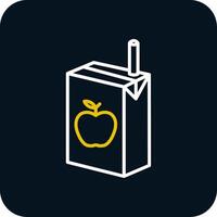 Juice Box Line Red Circle Icon vector