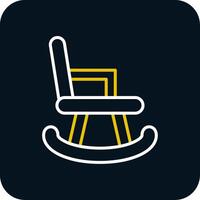 Rocking Chair Line Red Circle Icon vector