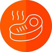 Steak Line Red Circle Icon vector