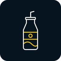 Soda Bottle Line Red Circle Icon vector