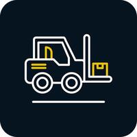 Forklift Line Red Circle Icon vector