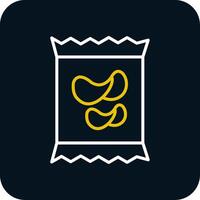 Crisps Line Red Circle Icon vector