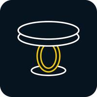 Dining Table Line Red Circle Icon vector
