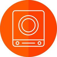 Induction Stove Line Red Circle Icon vector