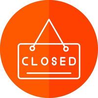 Closed Sign Line Red Circle Icon vector