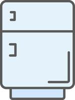 refrigerador línea lleno ligero icono vector