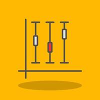 Box Plot Filled Shadow Icon vector