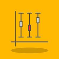 Box Plot Filled Shadow Icon vector