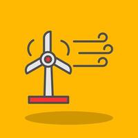 Wind Energy Filled Shadow Icon vector