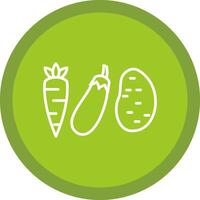 Vegetables Line Multi Circle Icon vector