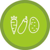 Vegetables Line Multi Circle Icon vector