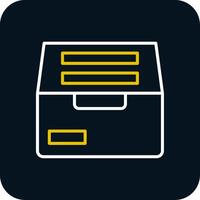 Archive Line Red Circle Icon vector