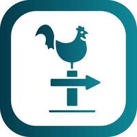 Chicken Glyph Gradient Corner Icon vector