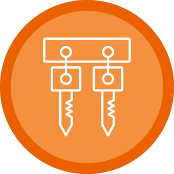 Hooks Line Multi Circle Icon vector