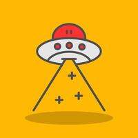 Ufo Filled Shadow Icon vector