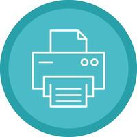 Printer Line Multi Circle Icon vector