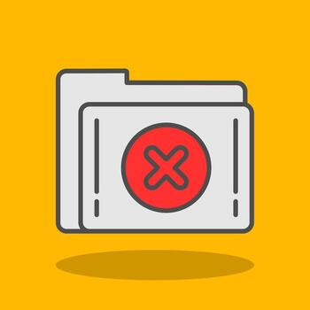 Delete Folder Filled Shadow Icon vector