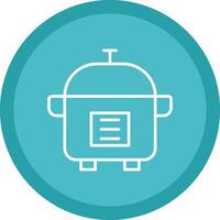 Slow Cooker Line Multi Circle Icon vector