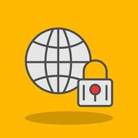 Internet Security Filled Shadow Icon vector