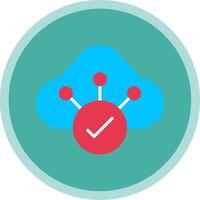 Cloud Flat Multi Circle Icon vector