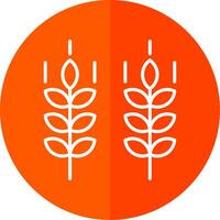 Wheat Line Red Circle Icon vector