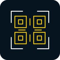 Qr Code Line Red Circle Icon vector