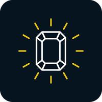 Gem Line Red Circle Icon vector