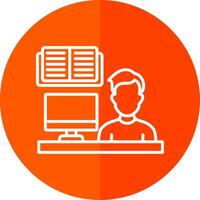 Lecture Line Red Circle Icon vector
