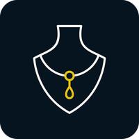 Necklace Line Red Circle Icon vector