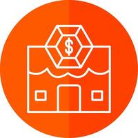 empeñar tienda línea rojo circulo icono vector