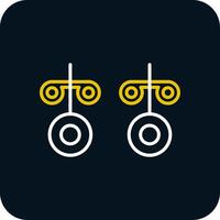 Stud Earrings Line Red Circle Icon vector