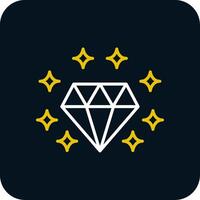 Gemstone Line Red Circle Icon vector