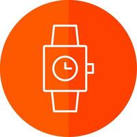 Watch Line Red Circle Icon vector