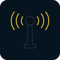 Antenna Line Red Circle Icon vector